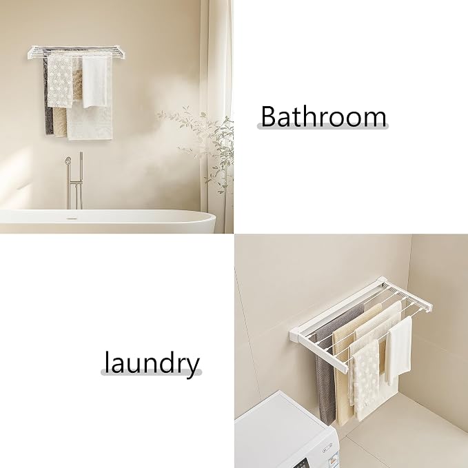 JOOM Laundry Drying Rack Collapsible, Wall Mounted Drying Rack, Clothes Drying - Image 4