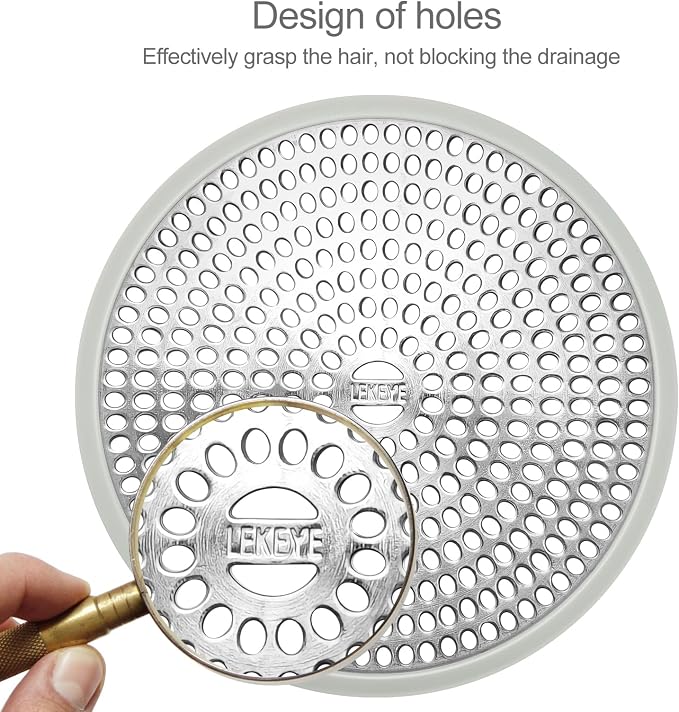 LEKEYE Shower Drain Hair Catcher | Strainer | Shower Stall Drain Cover | - Image 4