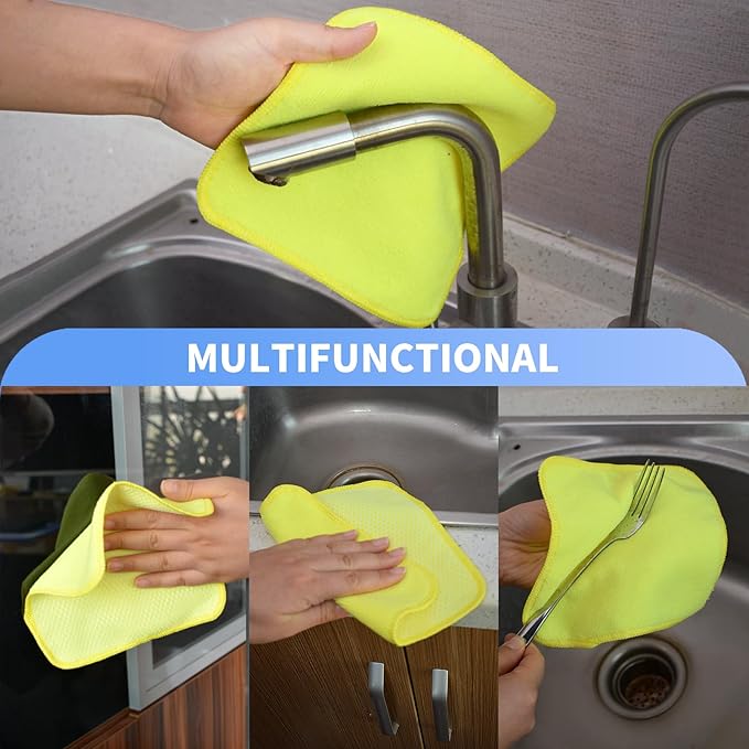 KinHwa Kitchen Washcloths for Dishes Absorbent Microfiber Dish Cloths Quick Dry - Image 4
