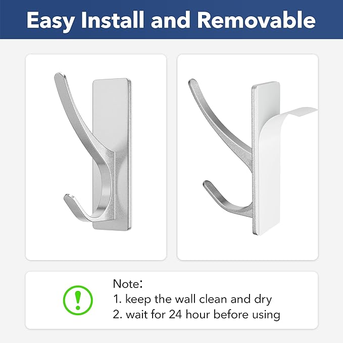 Self-Adhesive Coat Hooks for Hanging - Image 3