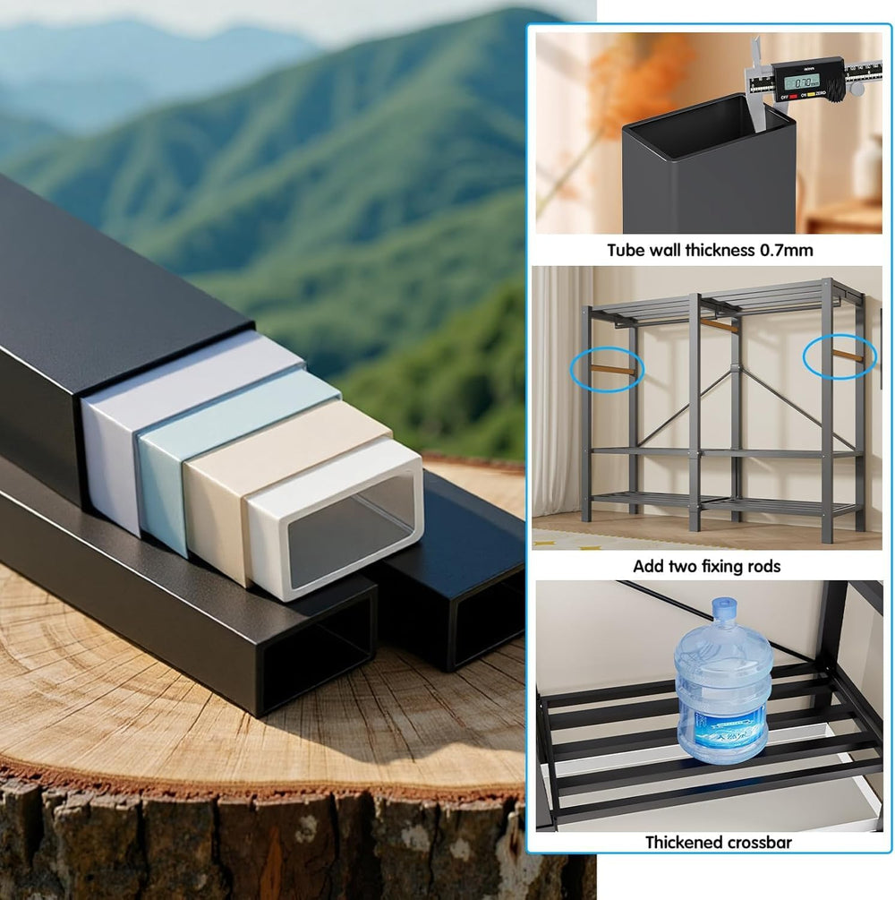 Heavy Duty Portable Closet with Cover Foldable Covered Clothes Rack for Hangi...