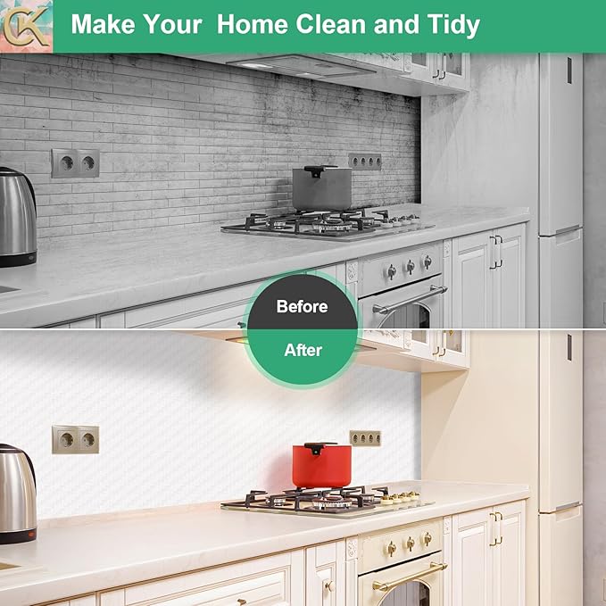 Self-Adhesive Shelf Liner Kitchen Liner, Waterproof Backed Paper Easy Peel and - Image 4