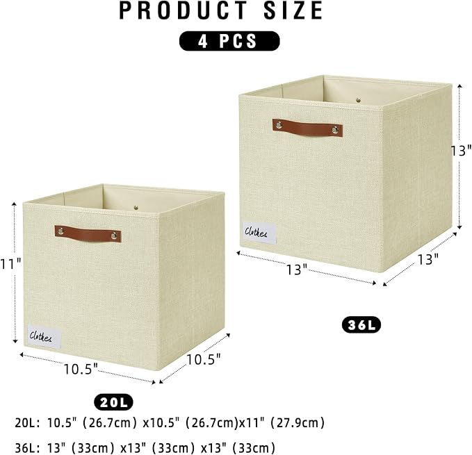 Collapsible Fabric Storage Cube Bins - Image 3