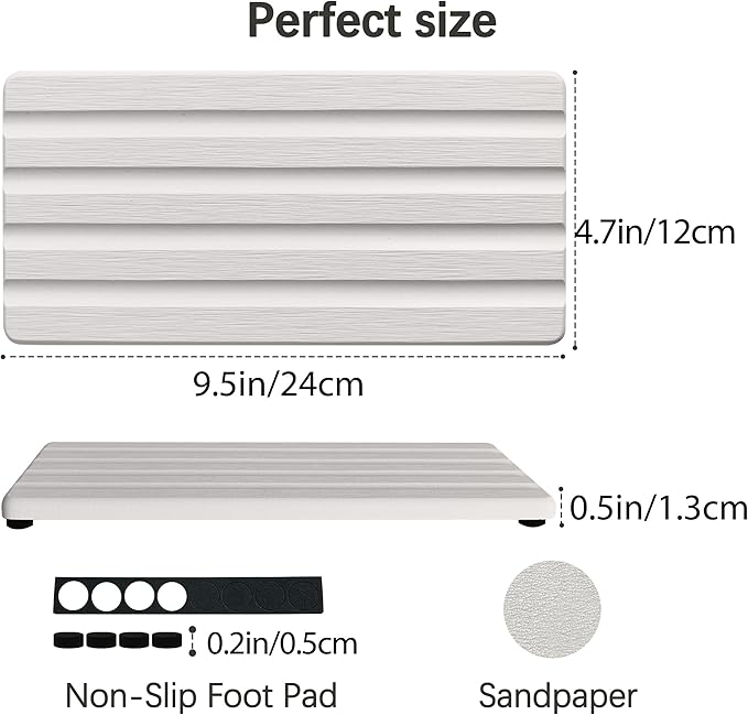 Diatomite Soap Dish, Water Absorbing Stone Tray, Kitchen Sink Organizer - Image 3