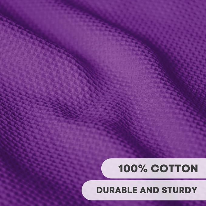 Artoid Mode 100% Cotton Purple Waffle Weave Kitchen Dish Cloths, 13x28 Inch - Image 2