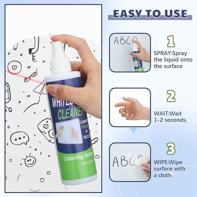 24 Pack Whiteboard Cleaner Spray Bottle 8.5oz Dry Erase Board Surface Cleaner - Image 3