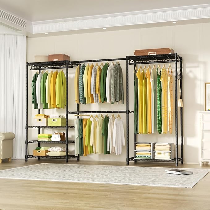 Ulif E1 Heavy Duty Closet Garment Rack, 6 Tiers Adjustable Metal Freestanding - Image 2