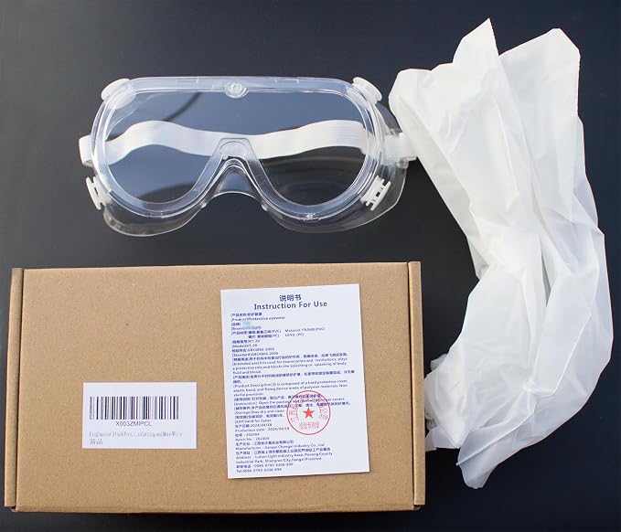 3 Pack Safety Goggles Protective Adjustable Goggles Over Glasses Splash Eye - Image 6