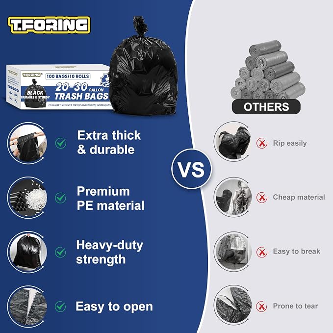 20-30 Gallon Trash Bags Black - Image 2