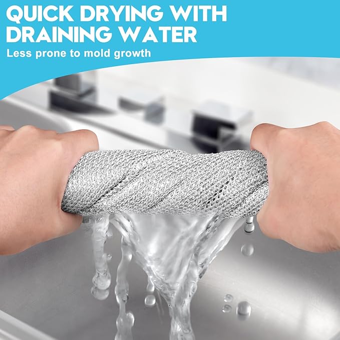 10 Pcs New Upgraded 3 Layers Non Scratch Wire Dishcloth, Wet & Dry - Image 7