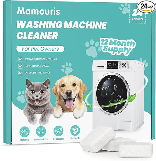 Washing Machine Cleaner Tablets: 24 Pack Deep Cleaning by Mamouris