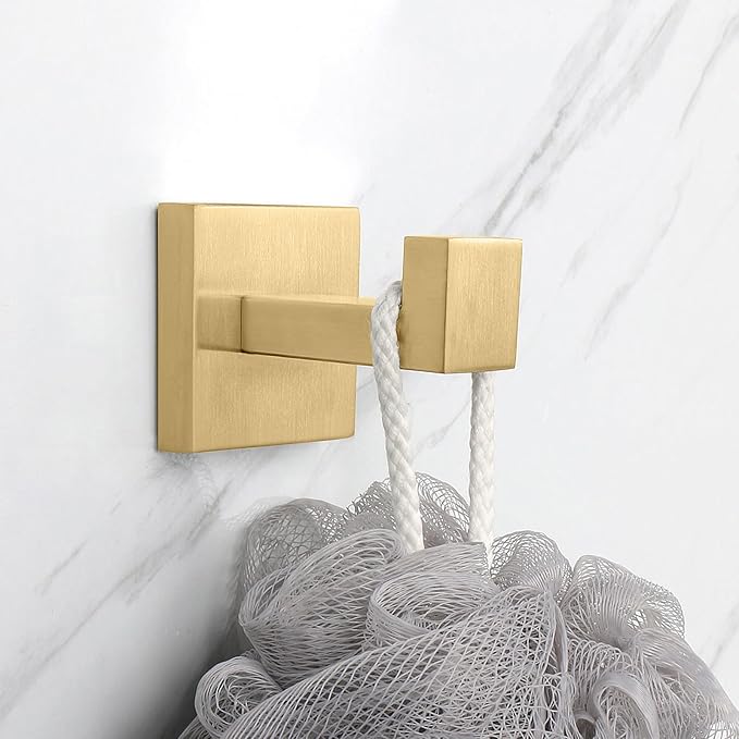 NearMoon Bath Towel Hooks -SUS304 Stainless Steel Square Clothes Robe Hooks - Image 4