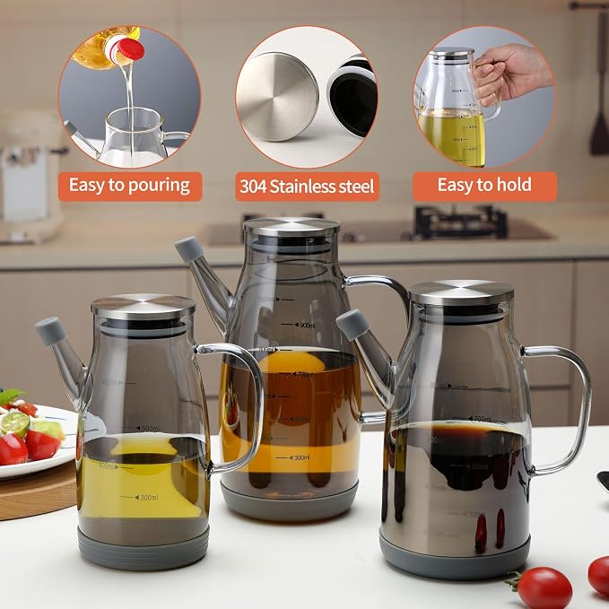 Large Glass Oil Dispenser Bottle - Image 2