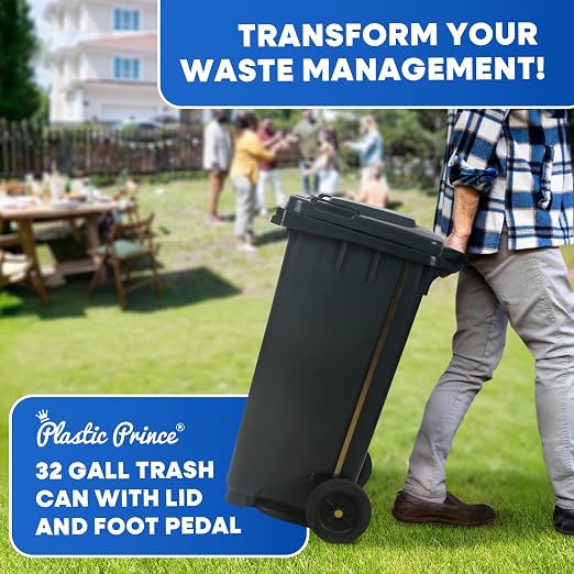 32 Gallon Step-On Large Outdoor Trash Can - Image 9
