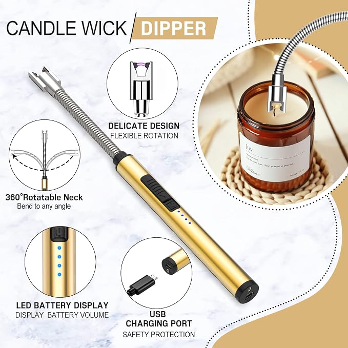5 in 1 Candle Accessory Set, Candle Wick Trimmer Cutter, Candle Wick Dipper - Image 2