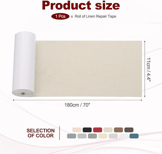 PATIKIL 70x4.4 Inch Linen Repair Tape, Repair Fabric Patch Self Adhesive Couch - Image 2