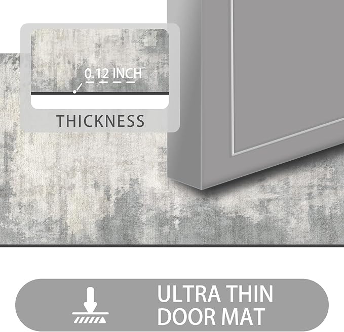 Ultra Thin Door Mat Indoor Entrance, 1/10 in Thin Door Mats - Image 2