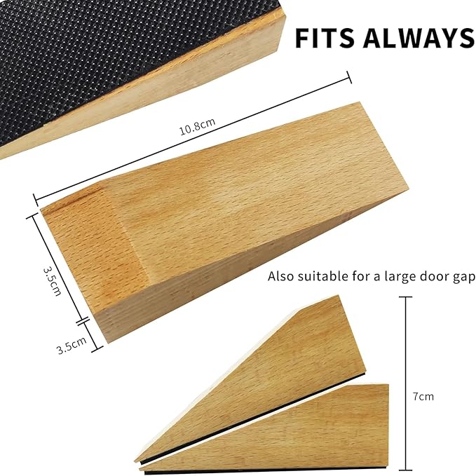 4 Pack Wooden Door Stop - Image 2