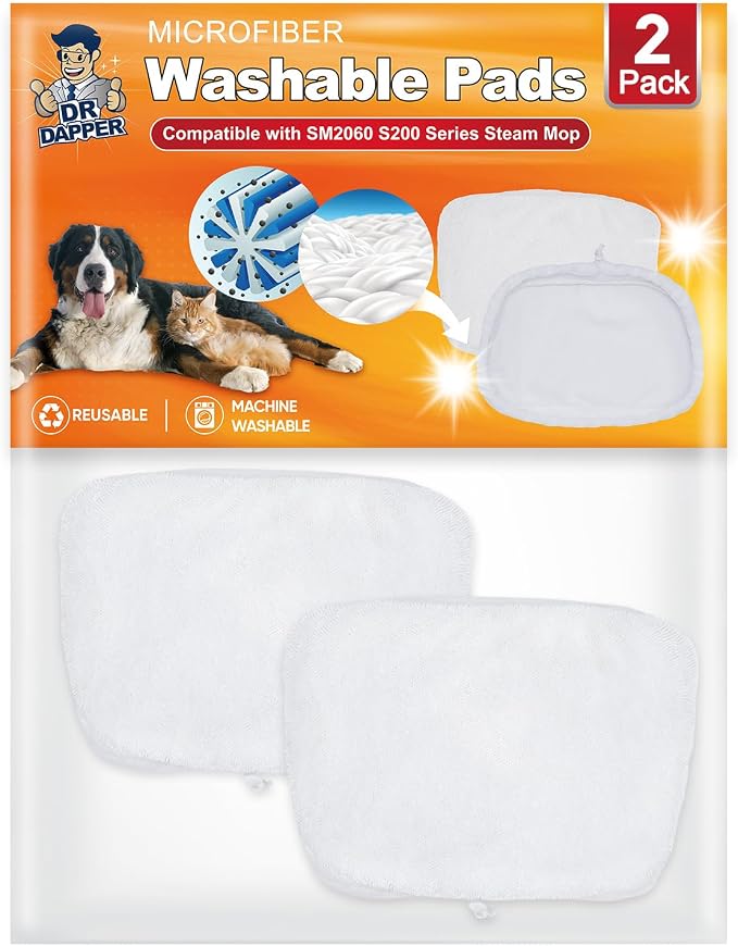 DR DAPPER 2 Pack SMP01 Steam Mop Replacement Pads Compatible by DRDAPPER
