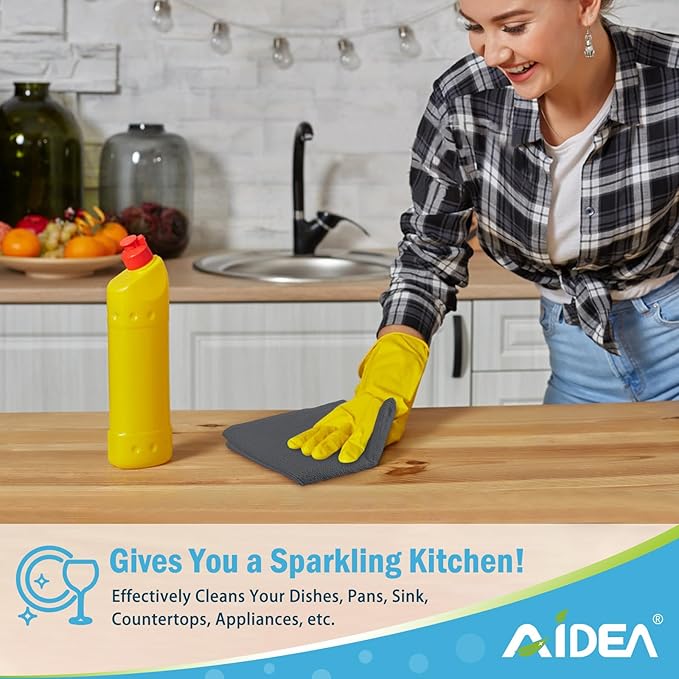 AIDEA Microfiber Cleaning Cloth Grey 24PK, Microfiber Towels - Image 5