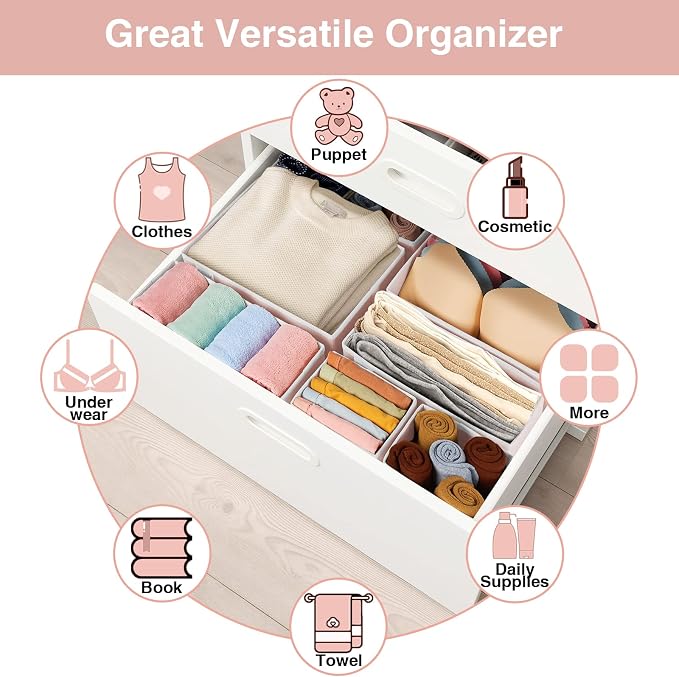 8 Pack Underwear Drawer Organizer, Drawer Organizer Clothes, Foldable Cloth - Image 6
