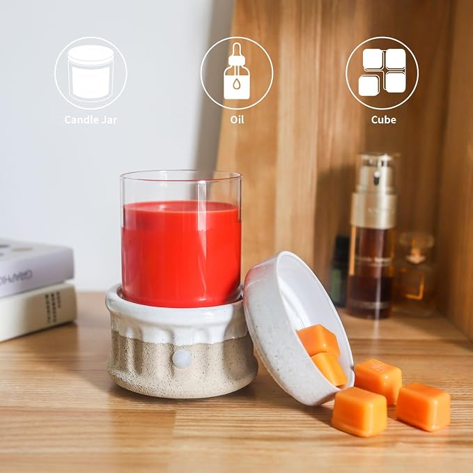 Ceramic Wax Melt Warmer - 3 in 1 Smokeless and Flameless Electric Wax Warmer - Image 3