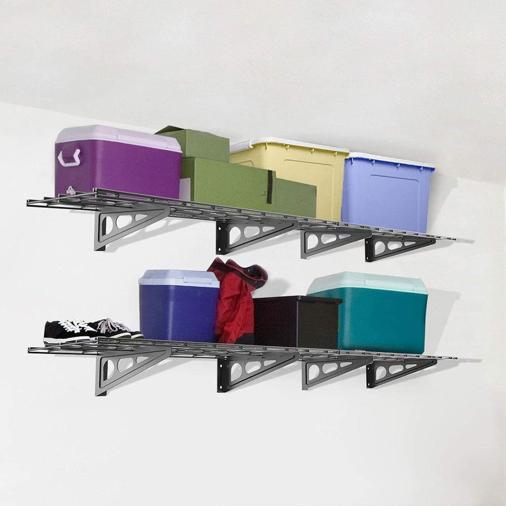 FLEXIMOUNTS 12-inch-by-72-inch Wall Shelf Garage Storage Rack Wall Mounted Fl...