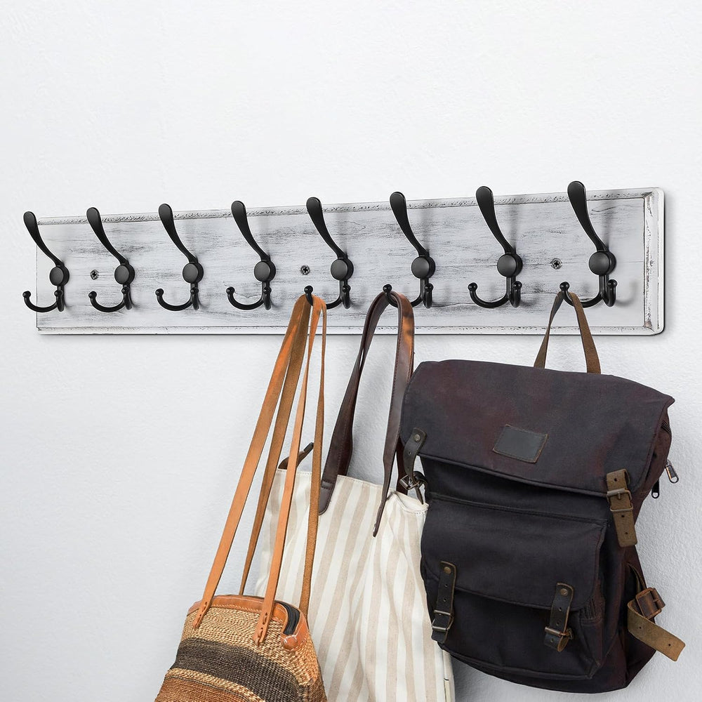 Coat Rack Wall Mount, Wooden Heavy Duty Coat Rack for Wall,8 Triple Coat Hang...