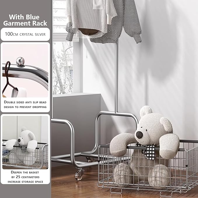 Garment Rack With Storage Baskets, Clothing Rack - Image 2