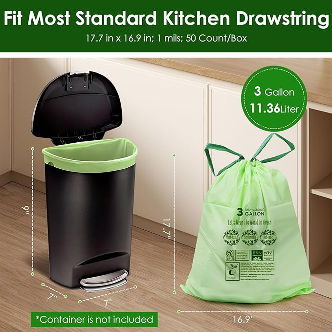 3 Gallon Compostable Trash Bags - Image 2