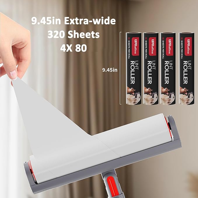Large Lint Roller Refill 320 Sheets Value Set, Extra Sticky, Easy Tear - Image 3