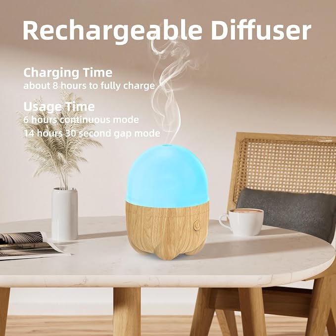 150ML Rechargeable Battery Essential Oil Diffuser, Portable Cordless - Image 2