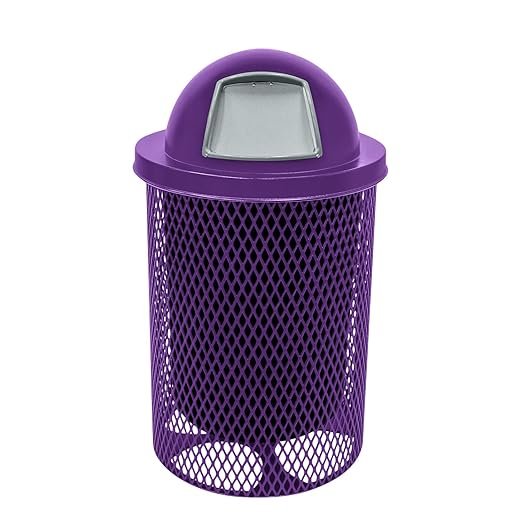 COATEDOUTDOORFURNITURE RDT-PUR Heavy Duty Round Trash Receptacle by CoatedOutdoorFurniture