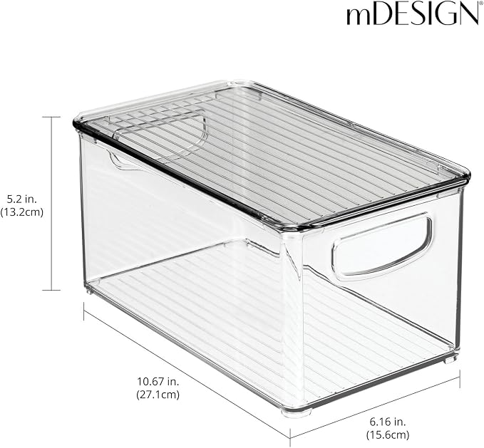 mDesign Plastic Deep Storage Bin Box Container - Image 5
