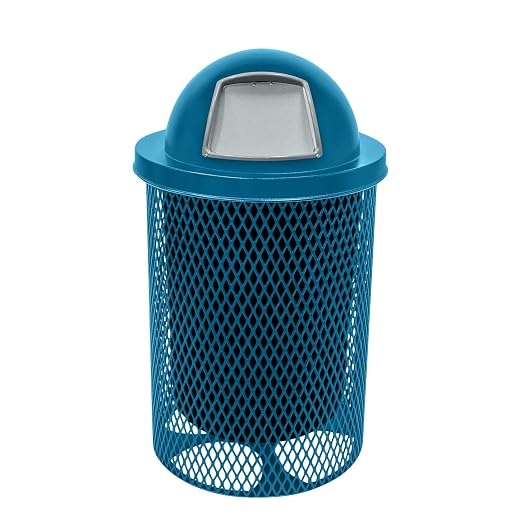 COATEDOUTDOORFURNITURE RDT-LBL Heavy Duty 32 Gallon Round Trash Receptacle by CoatedOutdoorFurniture