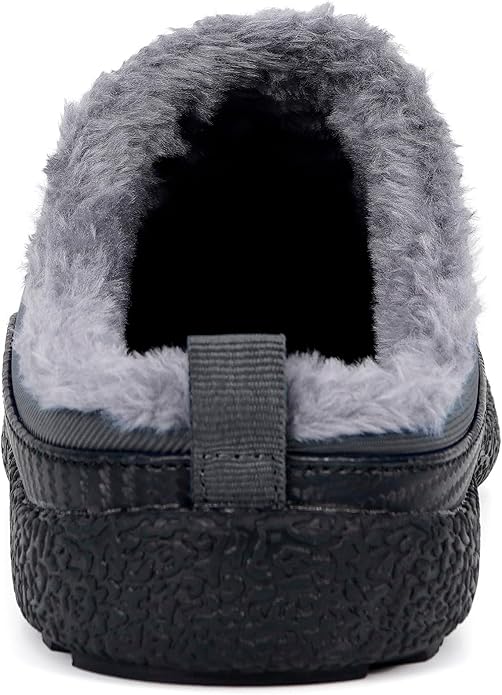 Womens Mens House Slippers Slip on Snow Winter Warm Fully Fur Lined Slippers - Image 3