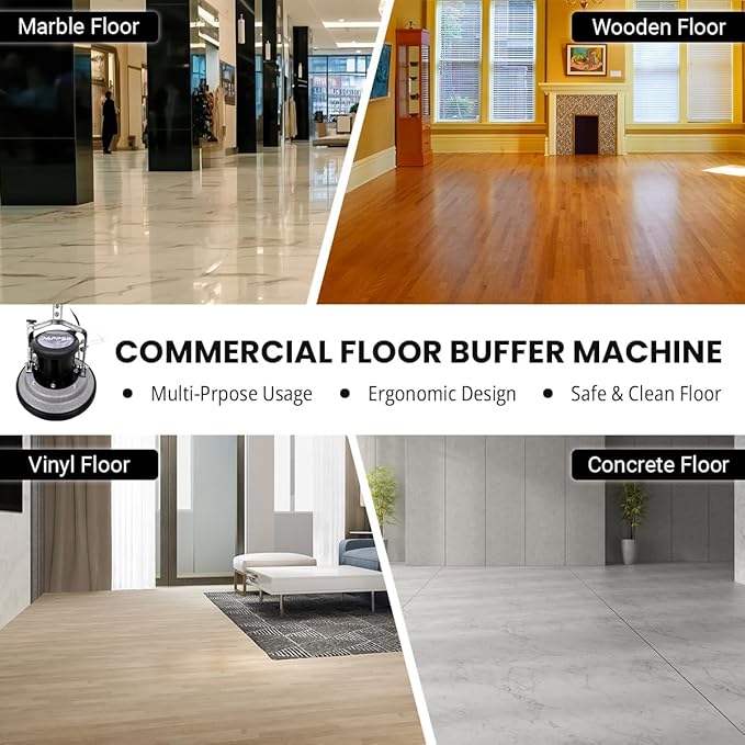 13" Heavy-duty Multi-Functional Floor Buffer Polisher Machine - Image 5