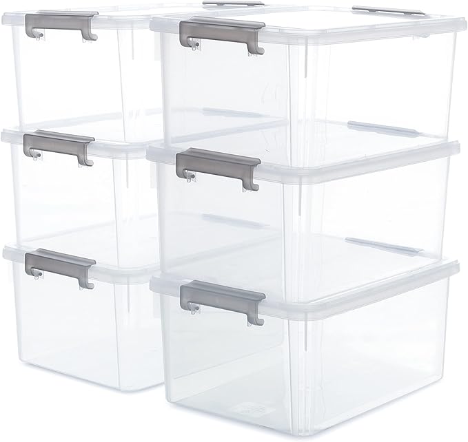 Citylife 6 Packs 17 QT Plastic Storage Bins by CitylifeHomeOrganization