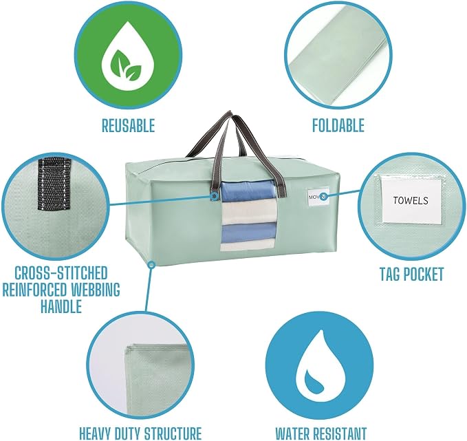 VENO 6 Pack Moving Bags for College, Heavy-Duty Storage Totes, Moving Boxes and - Image 7