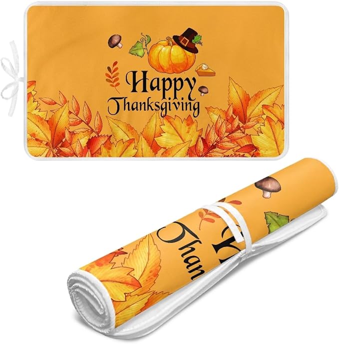 Yellow Ironing Mat Pumpkin Ironing Board Pad Heat Resistant, Quilting & Travel by Unknown