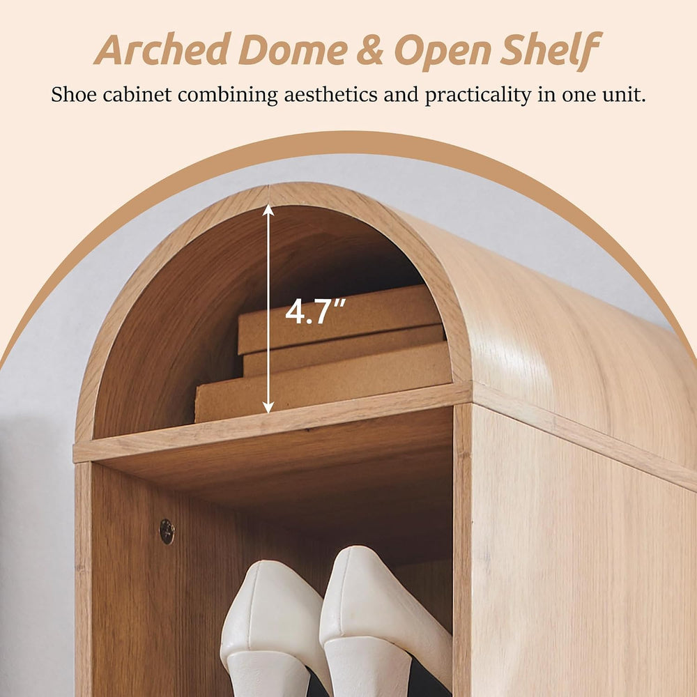 IFBUY 67" Tall Arched Shoe Cabinet, 8 Tiers Shoe Storage Cabinet, Freest...