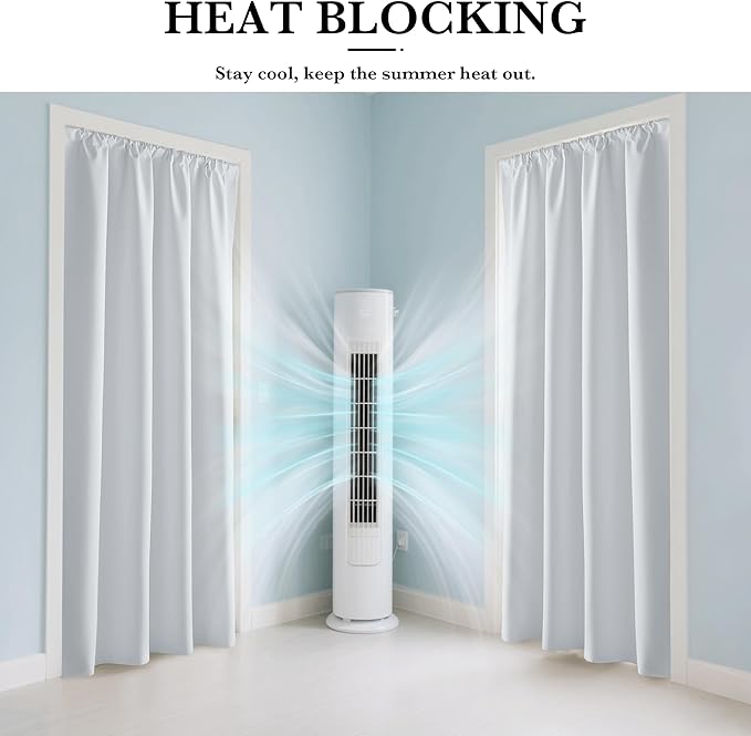 RYB HOME White Short Blackout for Small Window 48 inches Length, Thermal - Image 4