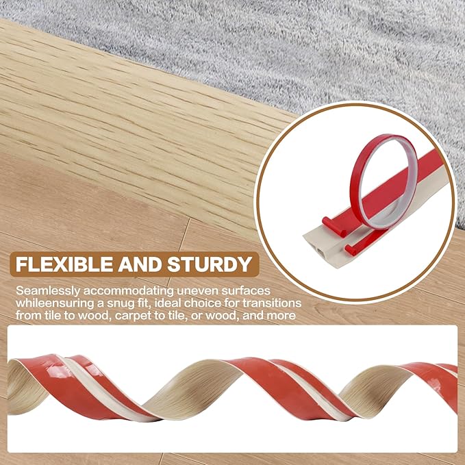 Floor Transition Strip Vinyl Door Threshold Ramp Self Adhesive Carpet Edging - Image 3