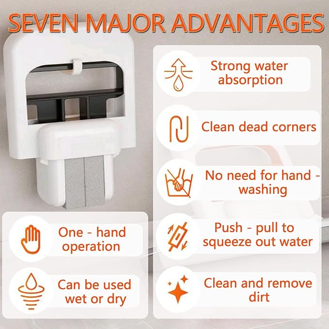 Mini Foldable Desktop Mop, Portable Cleaning Sponge Mop Self-Squeeze Sponge - Image 4