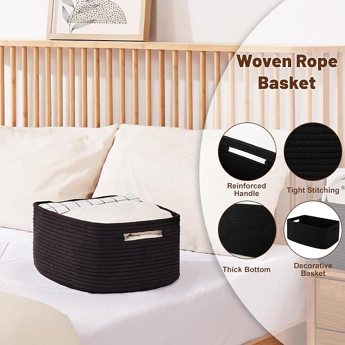OIAHOMY Storage Basket for Shelves, Closet Cube Storage Bins Baskets for - Image 3