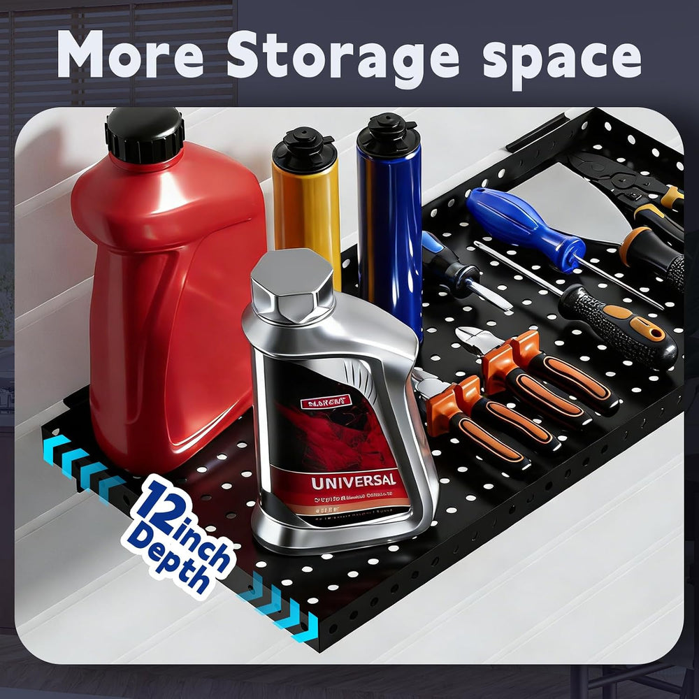Heavy Duty Slatwall Shelf 16x12Inch, Steel Slatwall Accessories Storage Rack ...