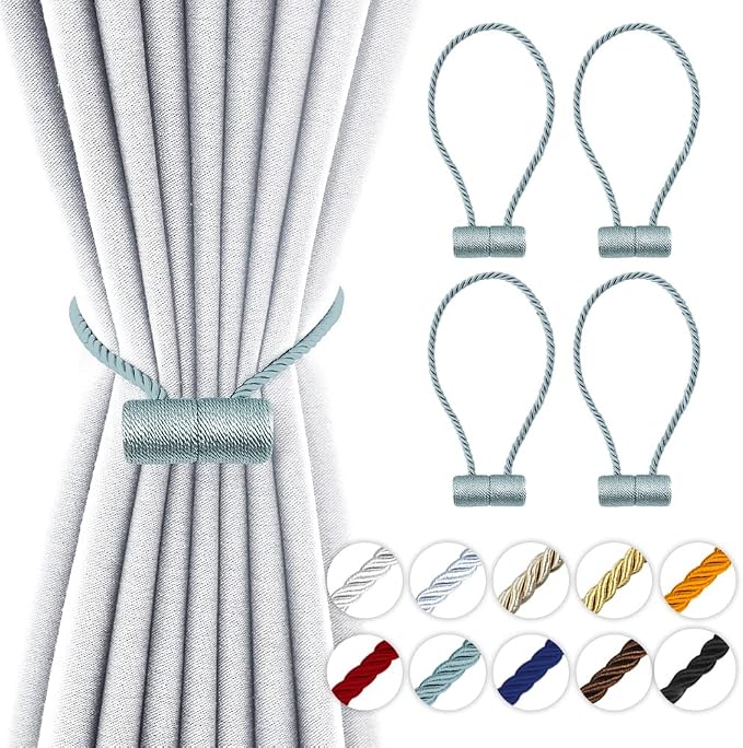 18 Inch Strong Magnetic Curtain Tiebacks, Curtain Holdbacks Modern Upgrade by YUNTUOO