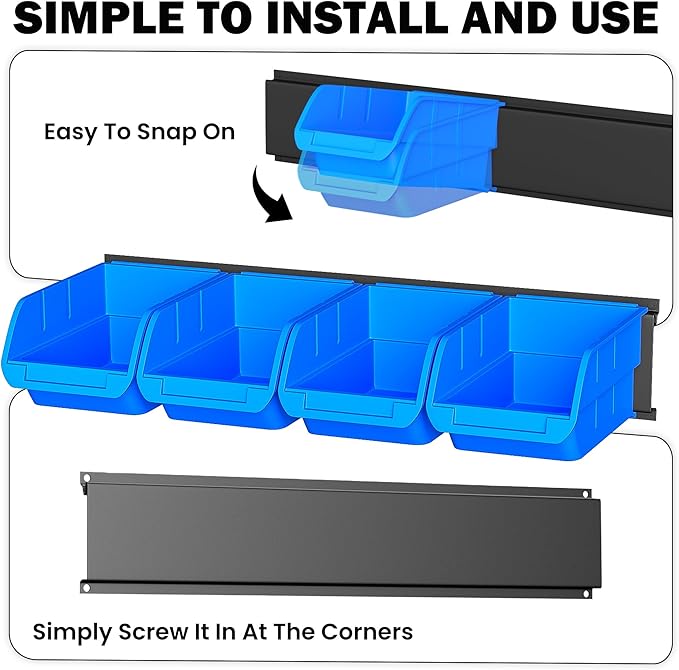 Ultrawall Wall Mounted Storage Bins, Plastic Hanging Storage Organizer Bins - Image 6