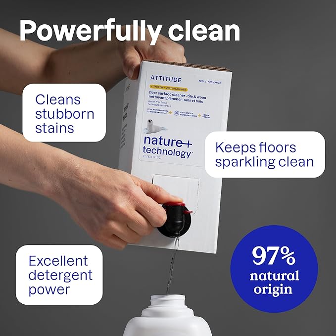 ATTITUDE Floor Cleaner, EWG Verified, Streak-Free, Vegan & Plant-Based - Image 3