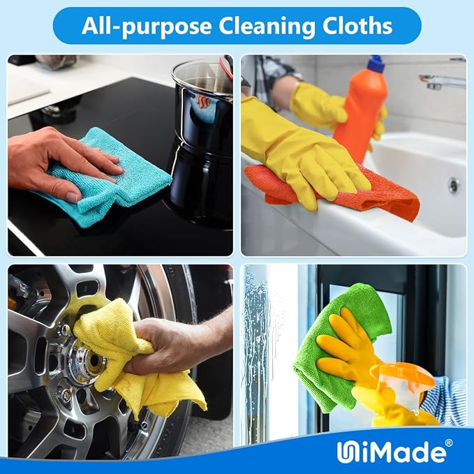 Microfiber Cleaning Cloth, 200PK Reusable Shop Rags Bulk Microfiber Cleansing - Image 7